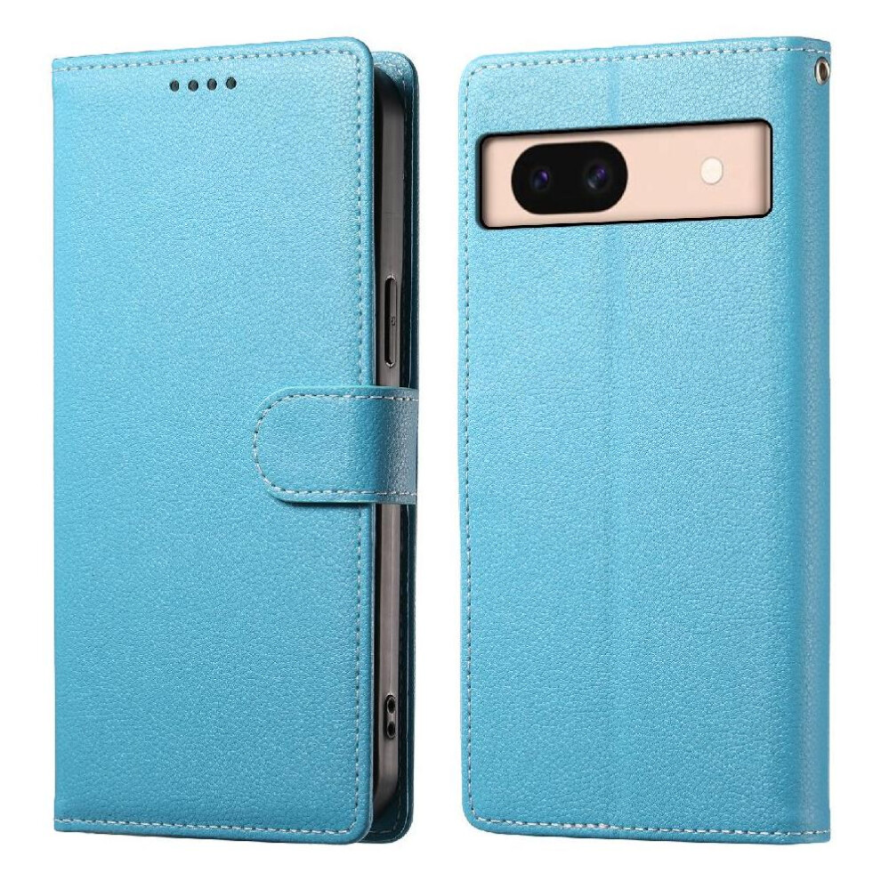 (Light ) Case For Google Pixel 8A Daily Use Magnetic Closure Shockproof Card Slots Blue 764490297158