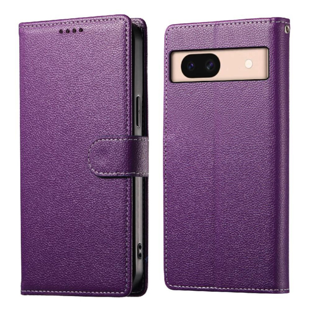 (Purple) Case For Google Pixel 8A Daily Use Magnetic Closure Shockproof Card Slots Purple 764490297097