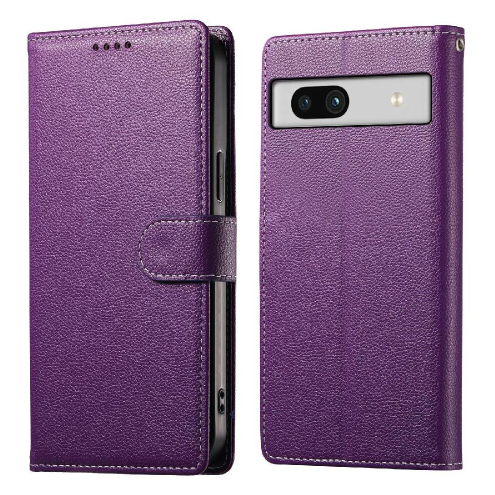 (Purple) Case For Google Pixel 7A Card Slots Magnetic Closure Shockproof Daily Use Purple 764490297301