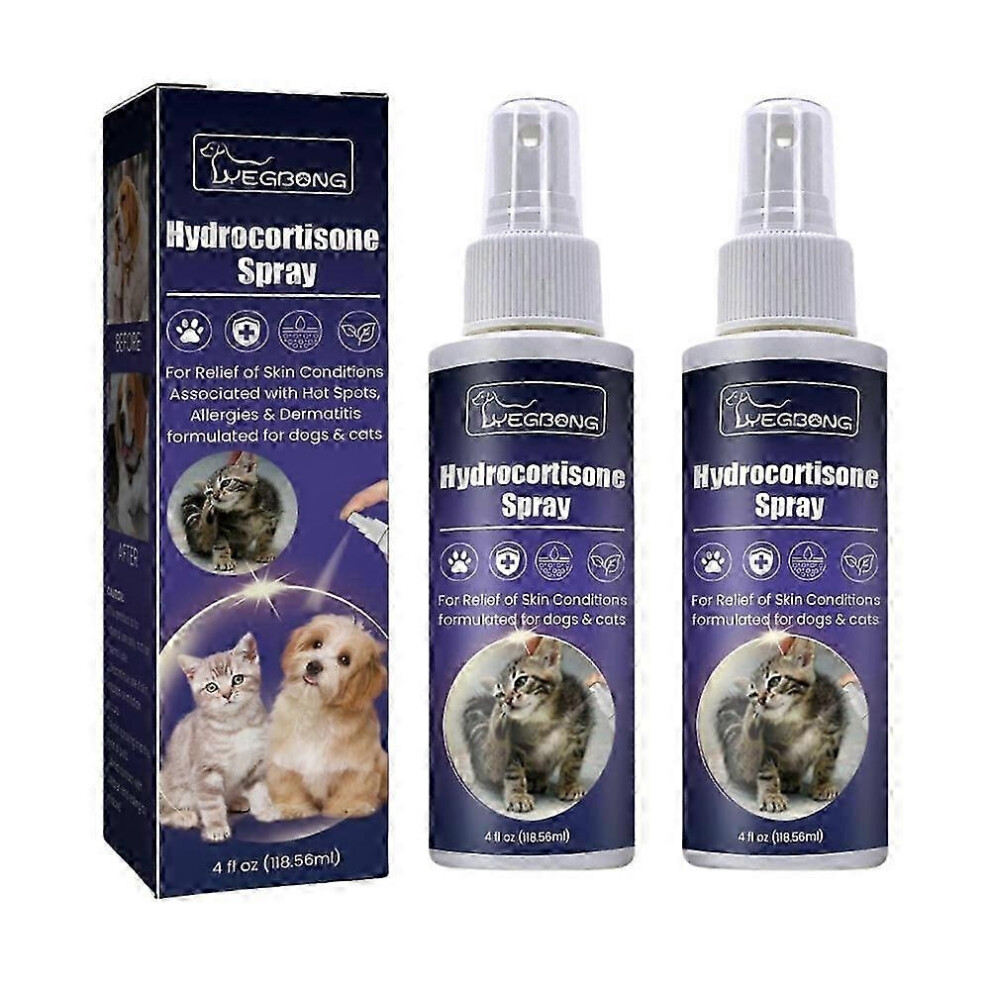 (2pcs) Hydrocortisone Spray, Itch Relief Spray Hot Spot Treatment For Dogs Cats