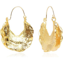 (831, One size) Heyone Simple Fashion Large Vintage Gold Circle Hoop Earrings Boho Irregular Hollow Shield Shape Dangle Drop Earrings for Women Girls Statement Jewelr