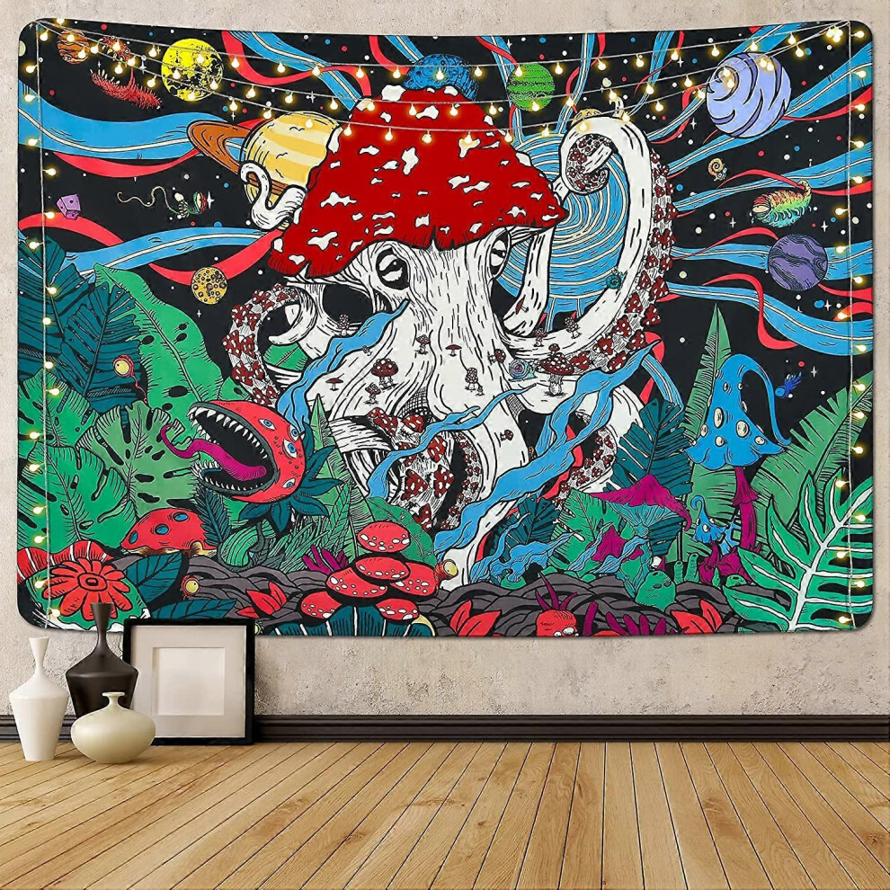 Konhill (As Show, One Size) Mushroom Tapestry Planets Tapestries Plants Tapestry Monster Octopus Tapestry Space Galaxy Tapestry Wall Hanging For Room (59.1 8