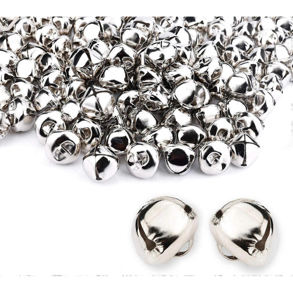Konhill (As Show, One Size) 120 Pcs 1 Inch/25 Mm Christmas Jingle Bells Silver