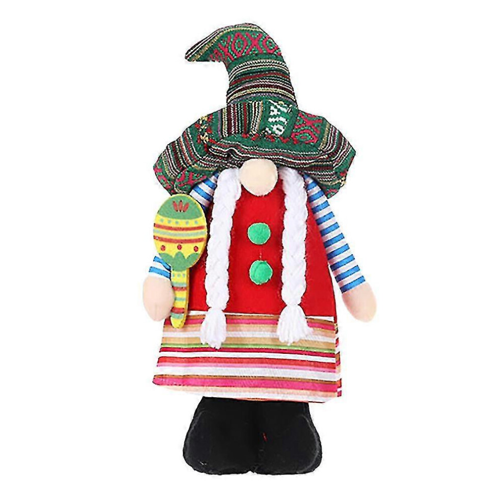 Konhill (As Show, One Size) Fiesta Gnome Cinco De Mayo Faceless Doll Tomte For Mexican Taco B