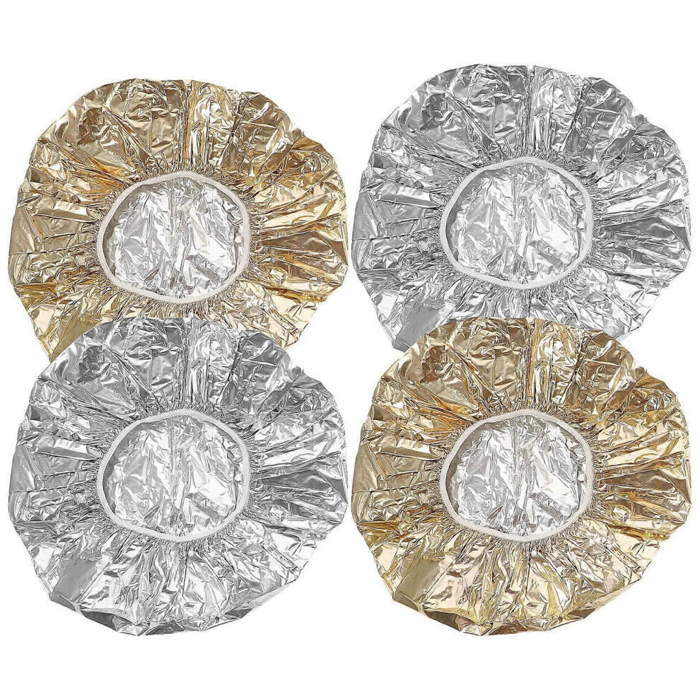 Kricely (As Show, One Size) 4Pcs Deep Conditioning Tinfoil Hats Heat Insulation Nourishing Hair Dye Hats