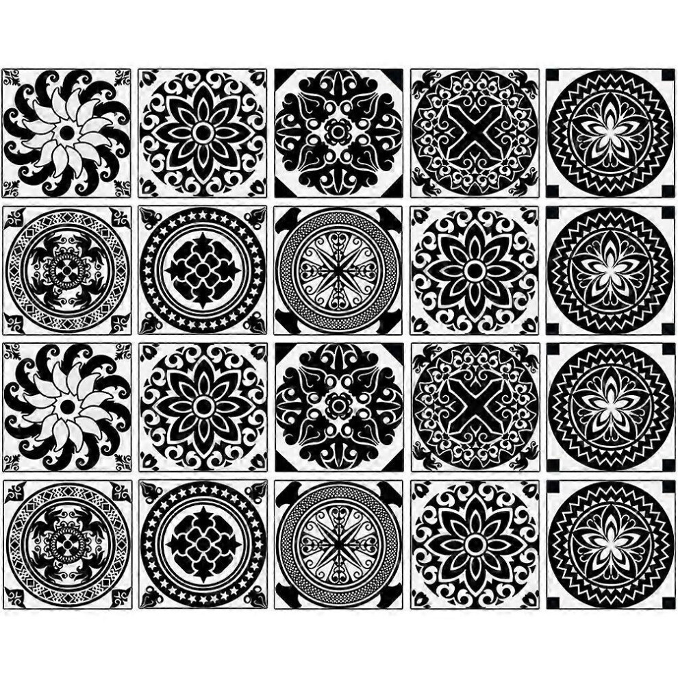 Kricely (As Show, One Size) 10Pcs Tile Stickers For Kitchen Bathroom Tile Stickers Self Adhesive Wall Tiles Stick On Wall Decals