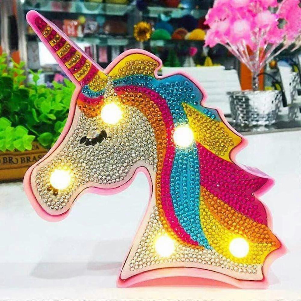 (As show, One size) Diamond Painting Unicorn LED Lamp DIY Special Shape Full Diamond Crystal Diamond Painting Bedside Lamp for Home Decoration (Unicor-image-OPC-PG9NKXW-NEW