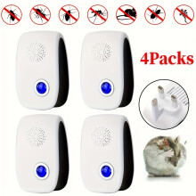 (4pcs/Pack) 4pcs Soundwave Pest Repeller - Plug-In Rodent and Insect Deterrent for Indoor Use - Effective Against Pests