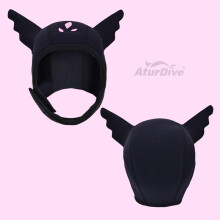 (black, One Size) Adult Sunscreen Ultraviolet Diving Cap Cartoon Diving Winter Swimming Snorkeling diving hood for Male and Female Children
