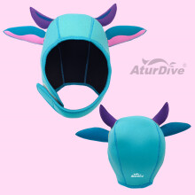 (blue, One Size) Adult Sunscreen Ultraviolet Diving Cap Cartoon Diving Winter Swimming Snorkeling diving hood for Male and Female Children