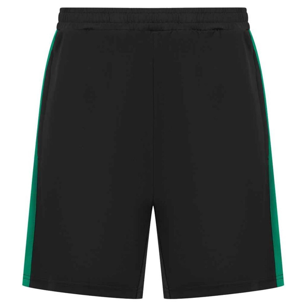 (13 Years, Black/Emerald) Finden & Hales Childrens/Kids Knitted Zip Pocket Sweat Shorts-image-OPC-PG9NS7R-NEW