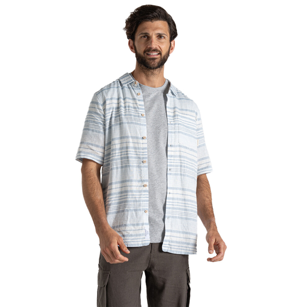 (M, Niagra Blue) Craghoppers Mens Cartwright Stripe Short-Sleeved Shirt