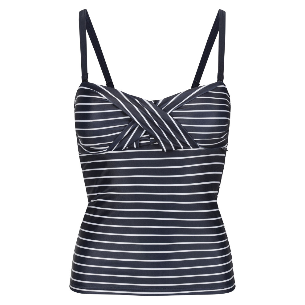 (10 UK, Navy/White) Regatta Womens/Ladies Aceana III Striped Tankini Top