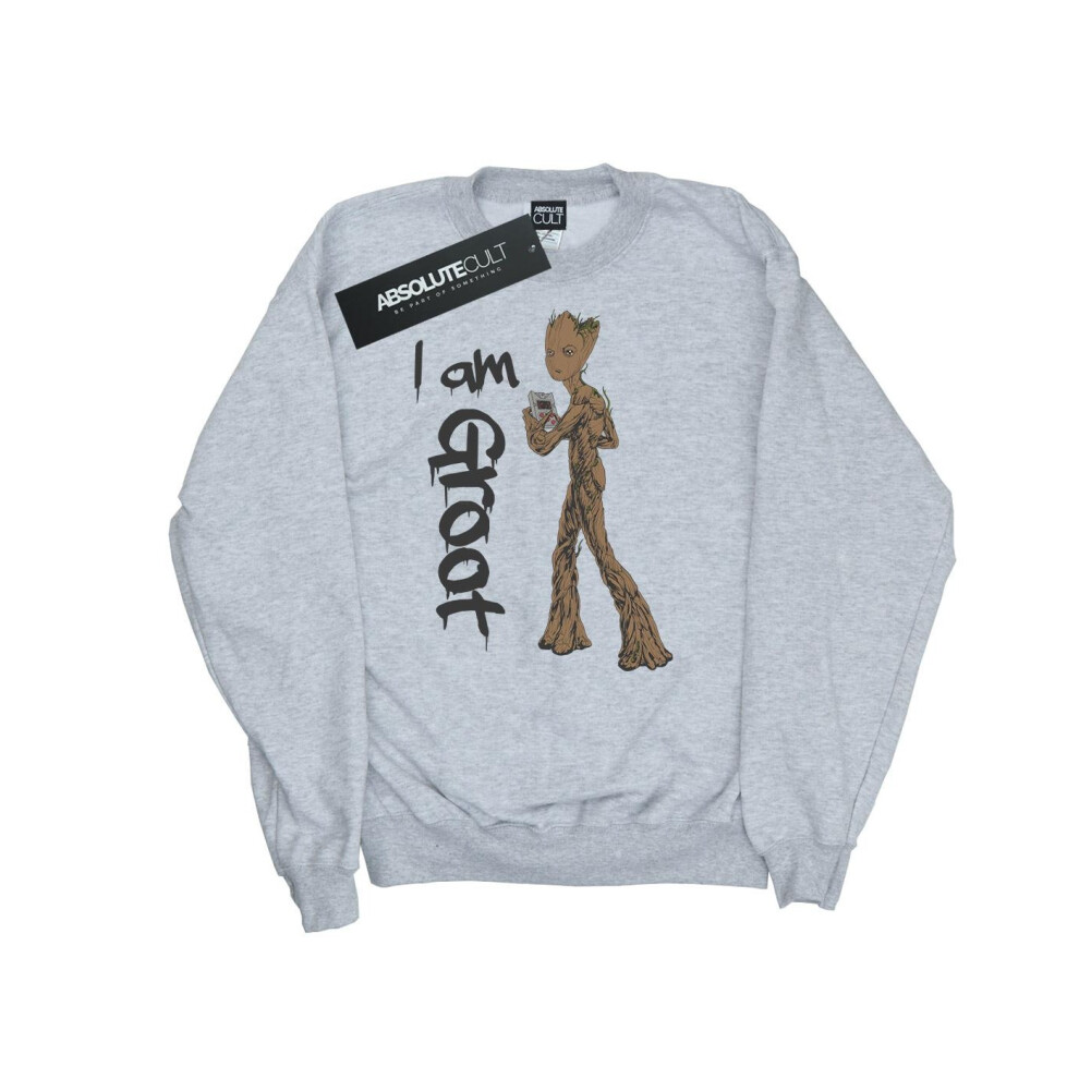 (9-11 Years, Sports Grey) Marvel Boys Avengers Infinity War Graffiti Groot Sweatshirt