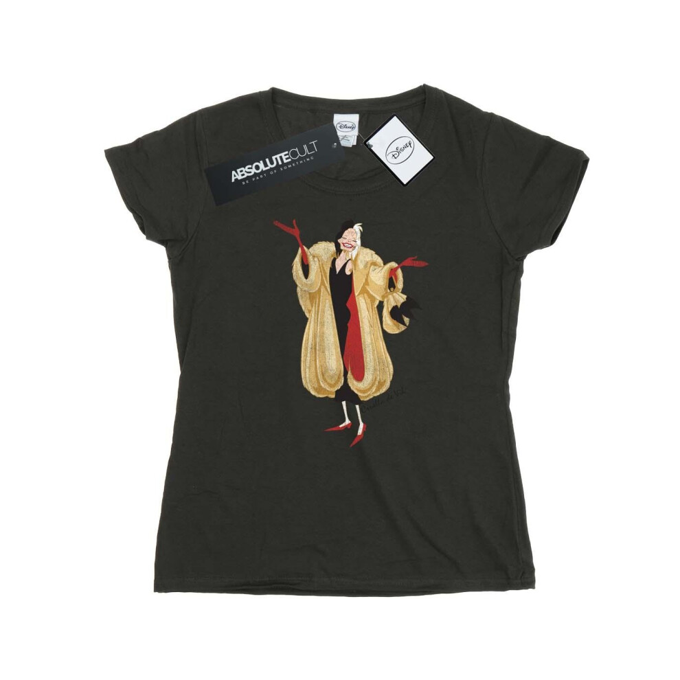 (XXL, Light Graphite) Disney Womens/Ladies Classic Cruella De Vil Cotton T-Shirt
