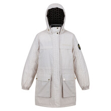 (14 UK, Beige/Black) Regatta Womens/Ladies Christian Lacroix Cailar Pearl Longline Waterproof Jacket