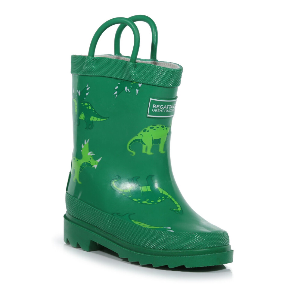 (13 UK Child, Jellybean Green) Regatta Great Outdoors Childrens/Kids Minnow Patterned Wellington Boots