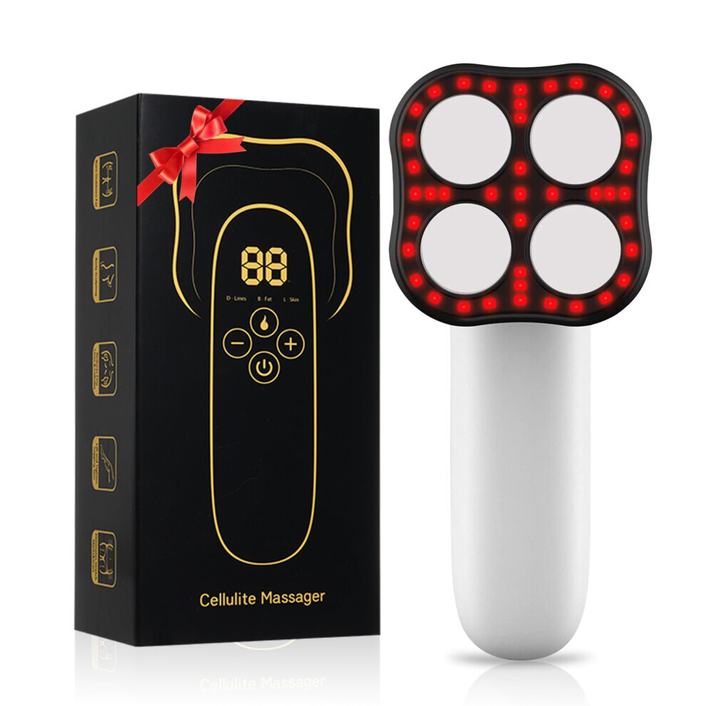 Cellulite Massager, Upgraded Version 4 Massager Heads/3 Modes/10 Levels Cellulite Remover Massager, Wireless Handheld Body Sculpting Machine for Belly