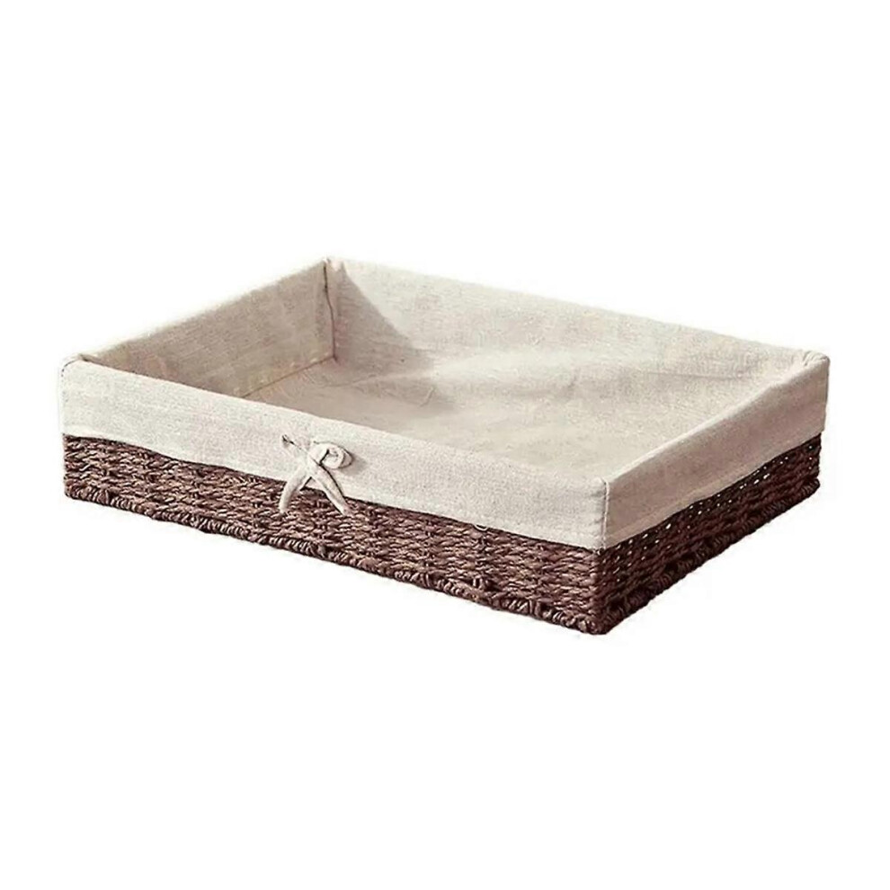 Woven Baskets Picnic Basket Storage Bread Plate Paper Rope Storage Basket for Pastries Lunch Appetizer Breakfast,B