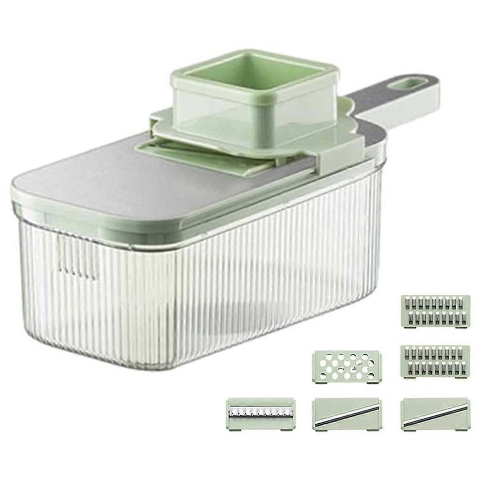 , Shredders with Clear Container, Multifunctional Manual Food Grater, Detachable Kitchen Slicing Tool B