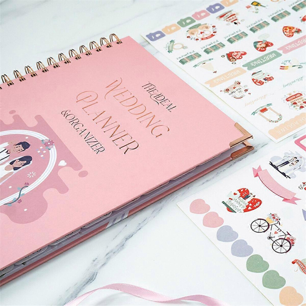 Wedding Planner for Bride - Planning Book and Organizer, Bridal Binder with Countdown Calendar Valentine's Day Gift