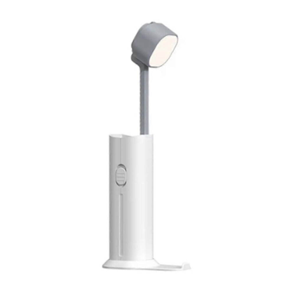 Mini Power Bank With Portable Led Learning And Reading Small Table Lamp Suitable For Families 1200 Mah White