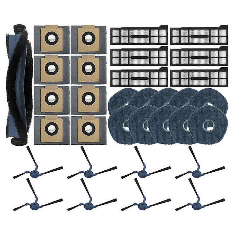 Fit for X10 Pro Omni Robot Vacuum Replacement Parts Main Roller Side Brush Hepa Filter Mop Pad Cloth Dust Bag