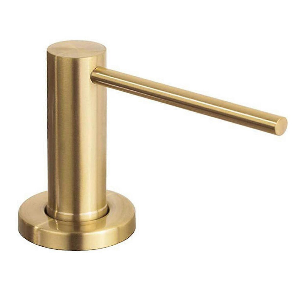 Soap Dispenser for Kitchen Sink Brushed Stainless Steel Countertop Pump Hand Lotion Built in Bottlend Glod