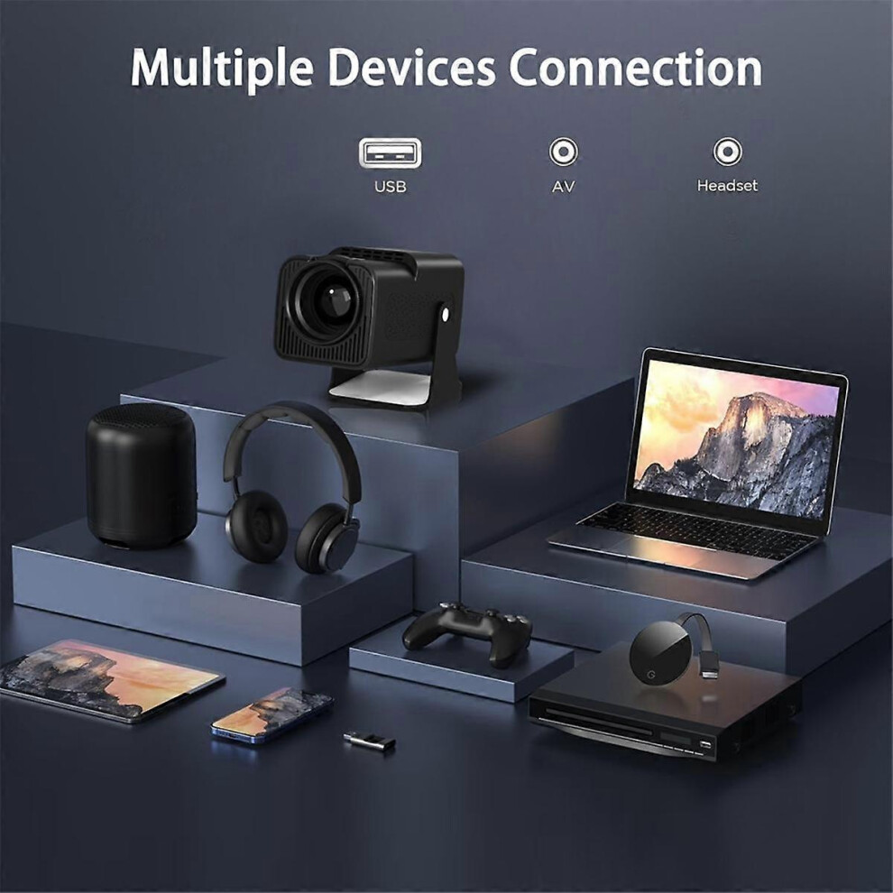 Projector Y6s Android Wifi Projector Home Portable Wall Throwing 4K Ultra Hd Home Theater Projector Eu Plug White