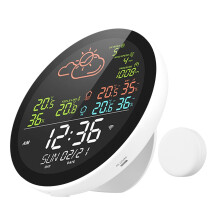 Estación meteorológica inteligente WiFi con reloj de interior y al aire libre Medidor de temperatura y humedad Medidor multifuncional Pantal