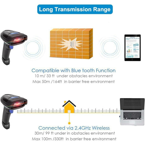 Bluetooth CCD Barcode Scanner Handheld 2