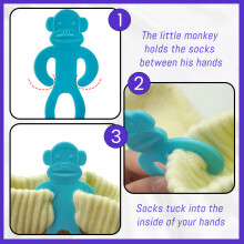 (Monkey Socks - Blue, 5pcs) SOCK MONKEY Creative Home Washing Machine Drying Monkey Sock Fixing Device