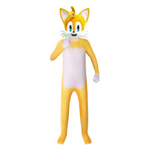 (130cm) Sonic The Hedgehog Costumes Fox Tail Cosplay Costumes Kids Fancy Dress Jumpsuit Halloween Outfits