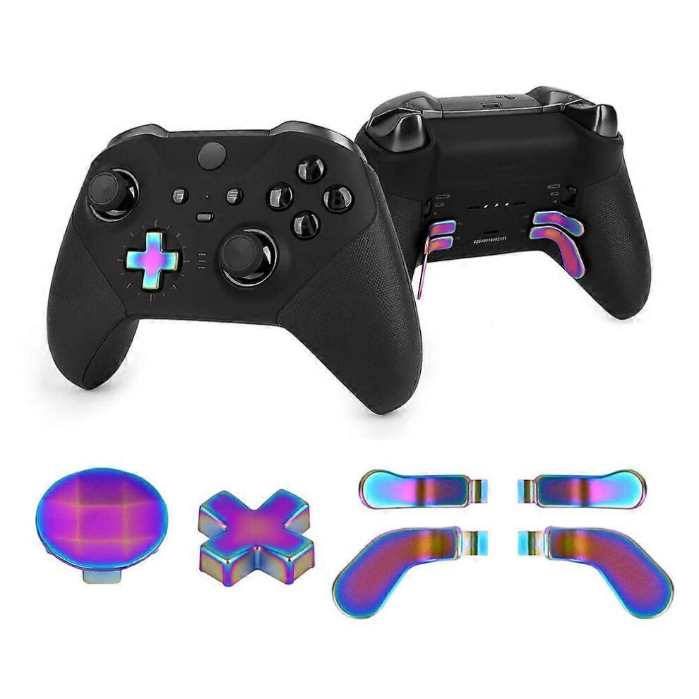 (Gradient Color, One Size) Extreme 6-In-1 Metal Stainless Steel D-Pads Replace The Rear Cover Of Xbox One Elite Series 1/2 Generation, Direction Key B 5063855009722