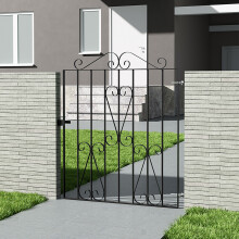 Garden Sanctuary Garden Fence Gate Arched Top 104 x 85 cm Black