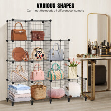 (6 Cube) Cube Storage Unit, Wire Grid Shelving, Multifunctional DIY Bookcase and Storage Organizer for Office, Living Room, Kitchen, or Bathroom