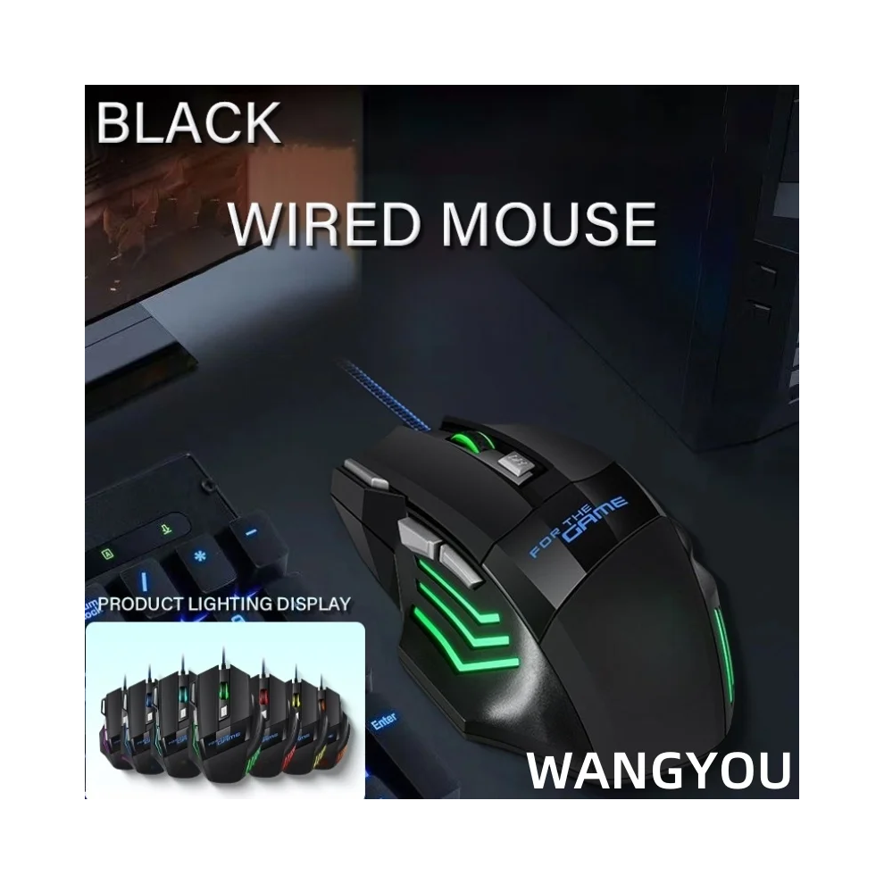 () Wired Mouse With Colorful Breathing Suitable For Notebook Desktop Computer E-Sports Game Computer Pink/Light 9036185678674
