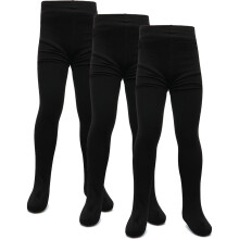 (13-14 Years, 3 Pack Black) Kids Girls Fleece Lined Thermal Tights Pack 3 Or 6