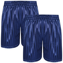 (5-6 Years, Navy) Kids Shadow Stripe Pack of 2 Football Gym Shorts