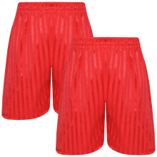 (7-8 Years, Red) Kids Shadow Stripe Pack of 2 Football Gym Shorts