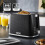 GEEPAS (Black) Geepas 2 Slice Bread Toaster 7 Browning Level 3
