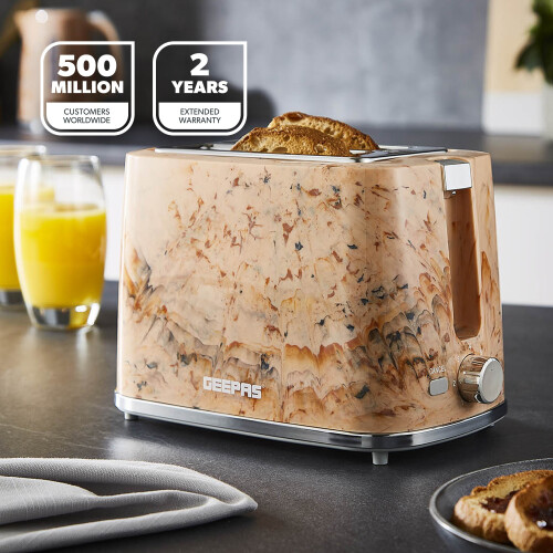 GEEPAS (Cream) Geepas 2 Slice Bread Toaster Texture Design 2