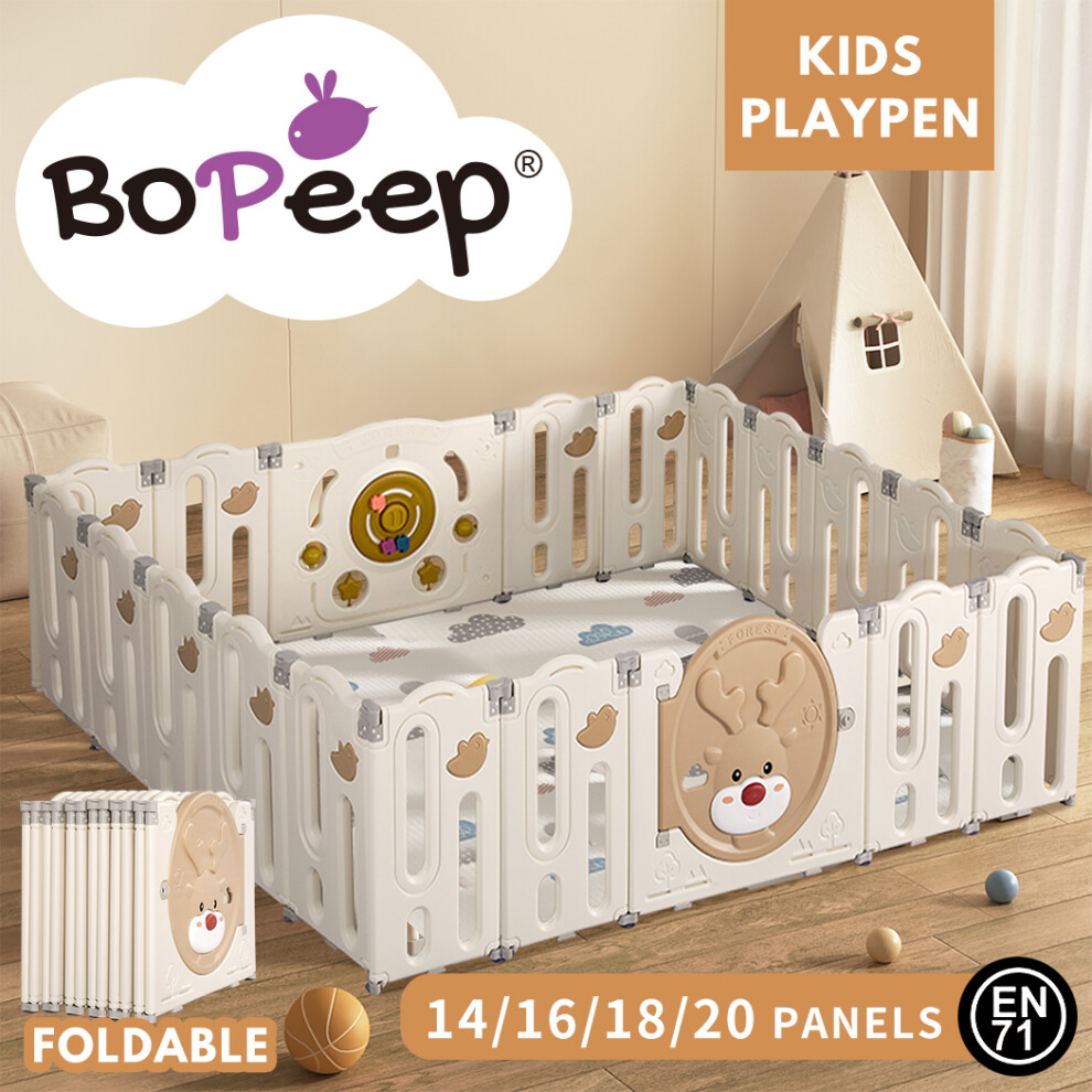 (16 Panels) Dekko Baby Playpens Kids Safety Gate Toddler Fence
