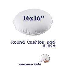 (Round Cushion Pads, 16x16'') Hollowfiber Cushion Pads Fillers Insert Inners Square & Round Shape Sofa Chair Seat Home Decor 16''18''20''