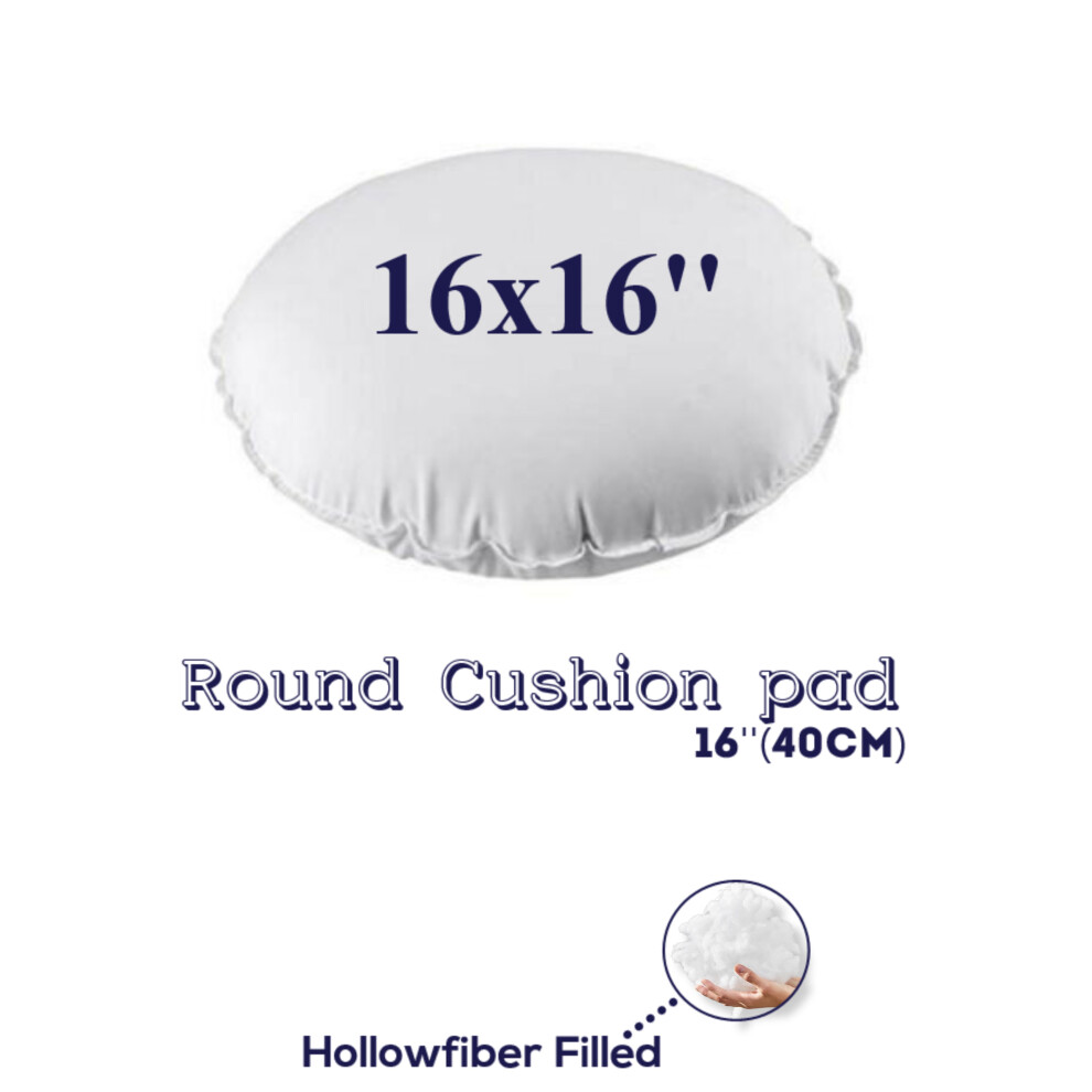 Chilimilii (Round Cushion Pads, 16X16'') Hollowfiber Cushion Pads Fillers Insert Inners Square & Round Shape Sofa Chair Seat Home Decor 16''18''20''