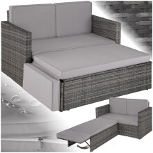 (Grey) Sofa Corner Garden Furniture Rattan Set Outdoor Patio Sun Lounger Chairs