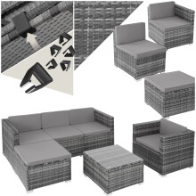 (grey) Rattan Garden Furniture Table and Chairs Bistro Armchair Set Sofa Outdoor Corner