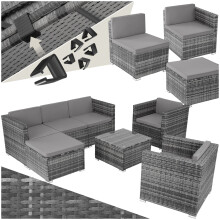 (grey) Rattan Garden Furniture Table and Chairs Bistro Set Sofa Outdoor Corner Dining