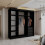 (Black, 200cm) Modern Estonia Full Mirror Wardrobe 3