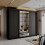 (Black, 250cm) Modern Estonia Full Mirror Wardrobe 1